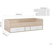 White Single Cabin Bed Birlea Camden Oak Teens Childrens Frame 3Ft 90cm