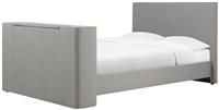 Birlea Plaza 4FT6 Double TV Bed Frame Grey Upholstery Fabric 135cm Bedstead