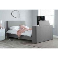 Birlea Plaza 5FT Kingsize TV Bed Frame Grey Upholstery Fabric 150cm Bedstead