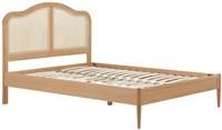 Rattan Double Bed Frame Birlea Leonie 135cm 4FT6 Oak Bedstead