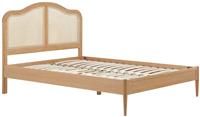 Rattan Double Bed Frame Birlea Leonie 135cm 4FT6 Oak Bedstead