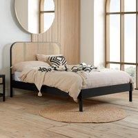 Rattan Super King Size Bed Frame Birlea Margot 180cm 6FT Black Bedstead