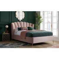 Pink Double Ottoman Bed Frame 4FT6 Fabric Storage Bed Birlea Lottie Fan Design