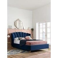 Birlea Blue King Size Ottoman Bed Frame 5FT Fabric Storage Bed Lottie Fan Design
