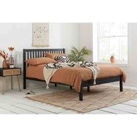 Birlea Black Double Bed Frame 4FT6 Bedstead Nova Solid Wood Shaker Design