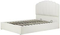Boucle Double Ottoman Bed Frame White Birlea Monaco Storage Bed 4FT5 135cm