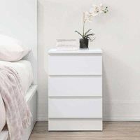Birlea Furniture Bedside Table, White, 3 Drawer