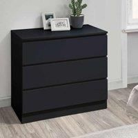 Oslo 3 Drawer Chest Black