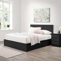 Birlea Oslo Black Double Ottoman Bed 4FT6 Bedstead Minimalist Design