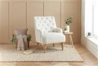 White Boucle Arm Chair Birlea Padstow Easy Chair Fabric Accent