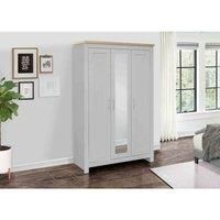3 Door Mirror Wardrobe Grey Oak Birlea Highgate Farmhouse Shabby Chic