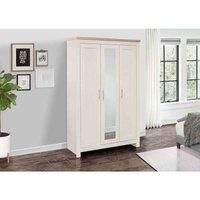 3 Door Mirror Wardrobe Cream Oak Birlea Highgate Farmhouse Shabby Chic