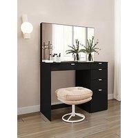 Birlea Ava 5 Drawer Dressing Table - Black
