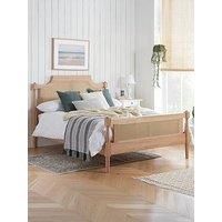 Double Rattan Bed Frame Birlea Rhodes Oak 4FT6 135cm Bedstead