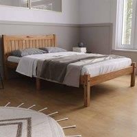 Pine Wood Double Bed and Mattress Bundle Rio Air Sleepsoul 135cm 4ft 6