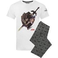 Nintendo White Zelda Short Sleeve Long Leg Pyjama Set Mens