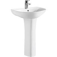 Nuie Freya Bathroom Suite Close Coupled Toilet and Basin 560mm 1 Tap Hole