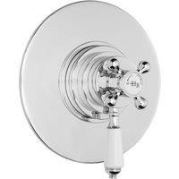 Hudson Reed White Topaz Concealed Thermostatic Dual Shower Valve, Round, 155mm