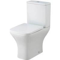 Nuie NCG450 Ava Modern Bathroom Rimless Coupled Toilet Pan, Dual Flush Cistern and Soft Close Seat, White