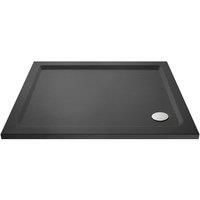 Nuie TR71009 | Modern Bathroom Rectangular Slimline Pearlstone Shower Tray, 800mm x 900mm, Slate Grey, 900mm x 800mm