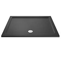 Nuie TR71041 | Modern Bathroom Rectangular Slimline Pearlstone Shower Tray, 700mm x 1500mm, Slate Grey, 1500mm x 700mm