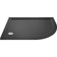Nuie Quad RH TR71104 | Modern Bathroom Right Hand Offset Quadrant Slimline Pearlstone Shower Tray, 800mm x 900mm, Slate Grey, 900mm x 800mm