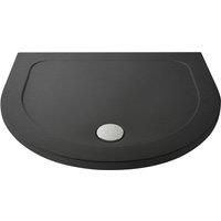 nuie TR71095 Modern Bathroom D Shape Slimline Pearlstone Shower Tray, 1050mm, Slate Grey