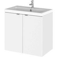 Hudson Reed Fusion 600mm Wall Mount Vanity Unit white 57.9 H x 60.5 W x 36.0 D cm