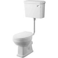 Traditional Carlton Low Level Toilet Pan with Cistern, Flush Pipe & Toilet Seat