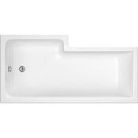 Nuie Square L-Shaped Shower Bath 1500mm x 700mm/850mm - Right Handed