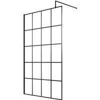 Walk In Wet Room Shower Screen 8mm Glass Black Framed