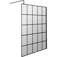 Walk In Wet Room Shower Screen 8mm Glass Black Framed