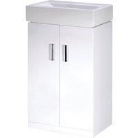 Balterley Orbit 450mm Freestanding 2 Door Unit With Basin - Gloss White