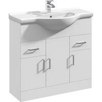 Balterley Orbit 850mm Freestanding Unit With Basin 1 - Gloss White