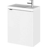 Hudson Reed Fusion Wall Hung 1-Door Vanity Unit Compact Basin 400mm Gloss White