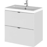 Hudson Reed Fusion Wall Hung 2-Drawer Vanity Unit Basin 500mm Grey Mist