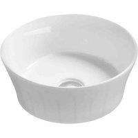 Nuie Bathroom Round Sit-On Countertop Vessel Basin Round Modern White Sink