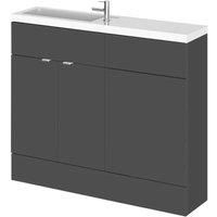 Hudson Reed Fusion 1000Mm Combination Vanity & Wc Compact - Gloss Grey