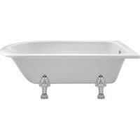 Old London RLF1700C2 Winterburn | Traditional Bathroom Single Ended Freestanding Shower Bath with Pride Leg Set, 1700mm, White/Chrome