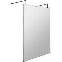 Hudson Reed 1400mm Wetroom Screen With Arms And Feet - Matt Black