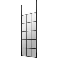 Hudson Reed 700mm Frame Screen With Ceiling Posts - Matt Black