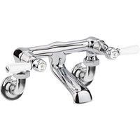 Hudson Reed White Topaz Wall Mounted Lever Bath Filler Tap - Chrome