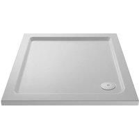 Nuie 800 x 800mm Slip Resistant Square Shower Tray Slimline White Pearlstone