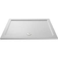 Nuie 1400 x 800mm Slip Resistant Rectangle Shower Tray Slimline White Pearlstone