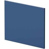 nuie MOF379 Blocks | Modern Bathroom L Shaped Square Shower Bath End Panel, 700mm, Satin Blue