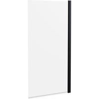 Nuie NSS6BP Pacific Modern Bathroom Reversible 6mm Toughened Safety Glass Square Shower Bath Screen, 1400mm, Matt, Satin Black