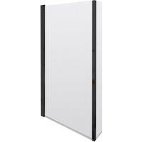 Nuie NSBS7BP Pacific Modern Bathroom Reversible 6mm Toughened Safety Glass Square Shower Bath Fixed Return Screen, 1400mm, Matt, Satin Black