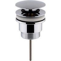 Nuie Bathroom Push Button Basin Waste Slotted Unslotted Polished Chrome Round