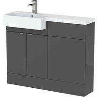 Hudson Reed Fusion 1100mm Combined Vanity Unit Gloss Grey 904mm H X 1105mm W X 360mm D