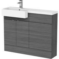 Hudson Reed Fusion 1100mm Combined Vanity Unit Anthracite woodgrain 904mm H X 1105mm W X 360mm D